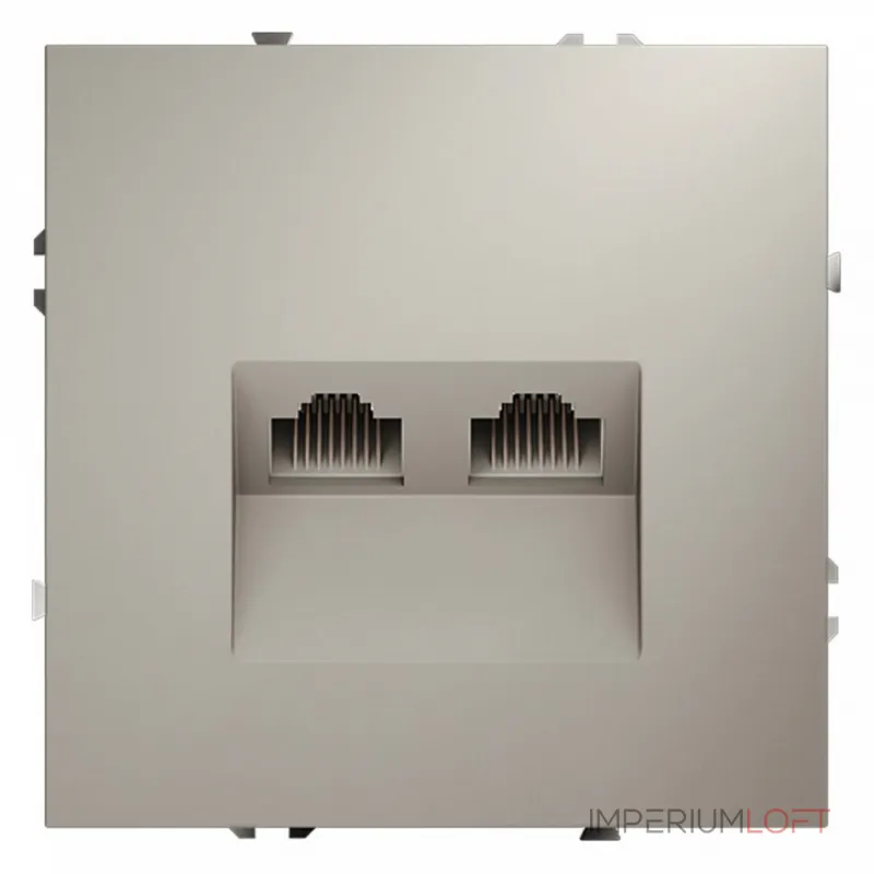 Розетка компьютерная встраиваемая S70 двойная RJ45+RJ45 кат.6 (кашемир) Voltum VLS060203