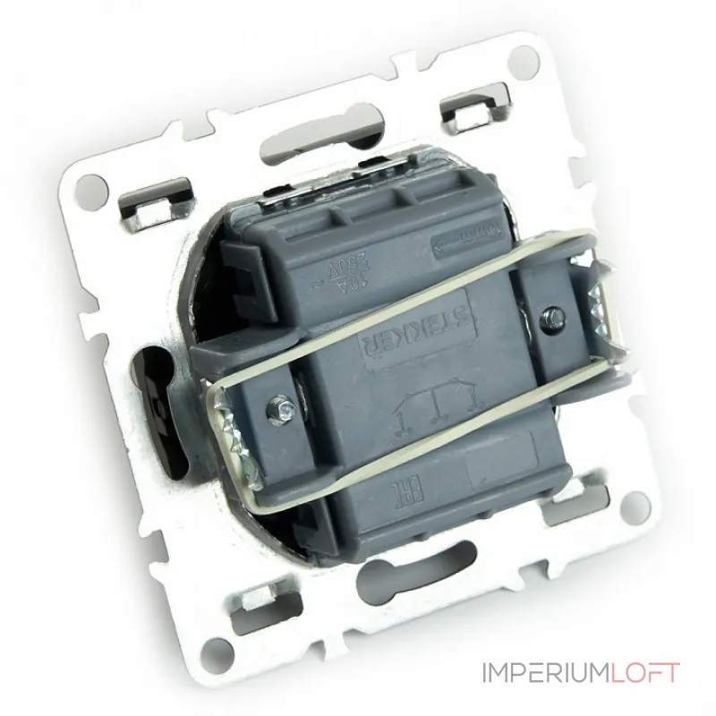 Выключатель двухклавишный с подсветкой без рамки Stekker Эрна 49147 от ImperiumLoft