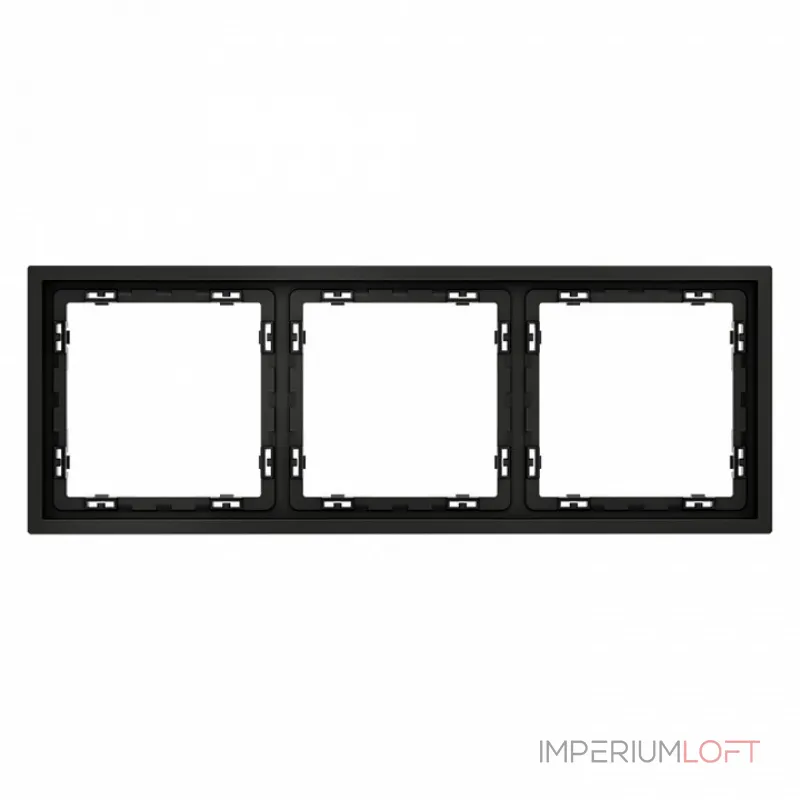 Рамка пластиковая S70 на 3 поста (черный матовый) Voltum VLS100308