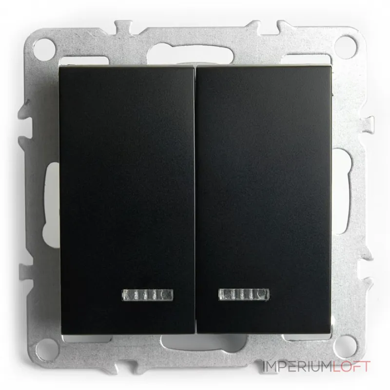 Выключатель двухклавишный с подсветкой без рамки Stekker Эрна 49147 от ImperiumLoft