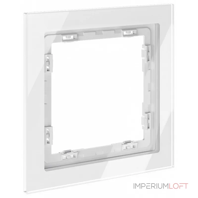 Рамка стеклянная S70 на 1 пост (белый стекло) Voltum VLS110101
