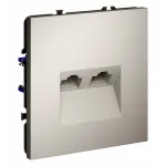 Розетка компьютерная встраиваемая S70 двойная RJ45+RJ45 кат.6 (кашемир) Voltum VLS060203