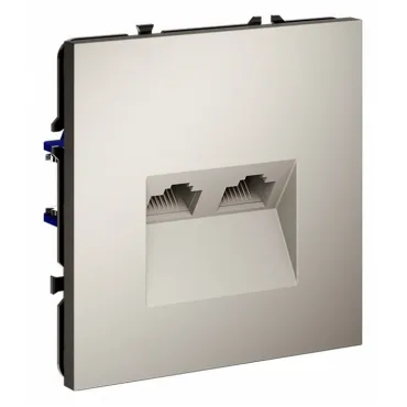 Розетка компьютерная встраиваемая S70 двойная RJ45+RJ45 кат.6 (кашемир) Voltum VLS060203