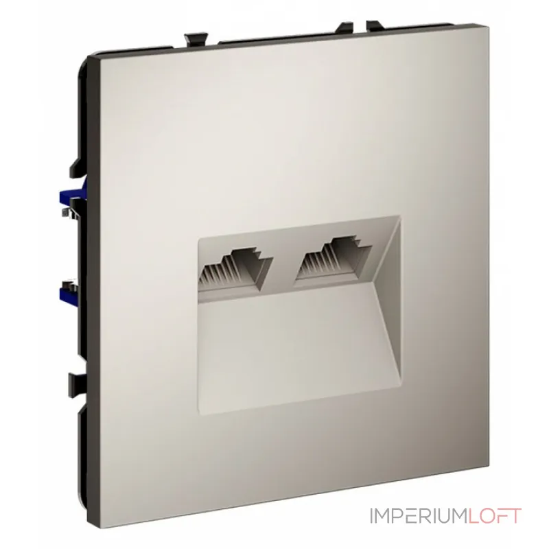 Розетка компьютерная встраиваемая S70 двойная RJ45+RJ45 кат.6 (кашемир) Voltum VLS060203