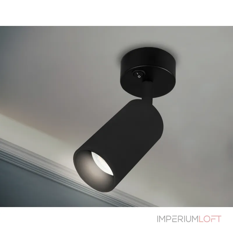 Накладной спот с выключателем TA127 BK черный GU10 max 12W D70*164*D55 от NovaLamp