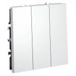 Выключатель встраиваемый S70 трехклавишный 10А (белый матовый) Voltum VLS030102