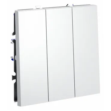 Выключатель встраиваемый S70 трехклавишный 10А (белый матовый) Voltum VLS030102