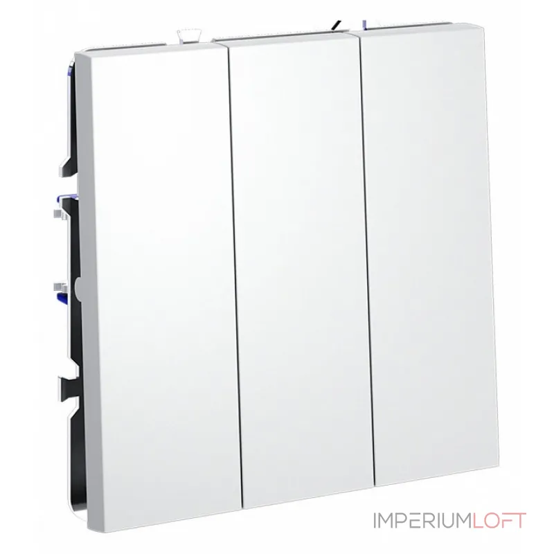 Выключатель встраиваемый S70 трехклавишный 10А (белый матовый) Voltum VLS030102