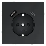 Розетка с заземлением и со шторкой и 2хUSB type A и C без рамки Voltum S70 VLS040507 от ImperiumLoft