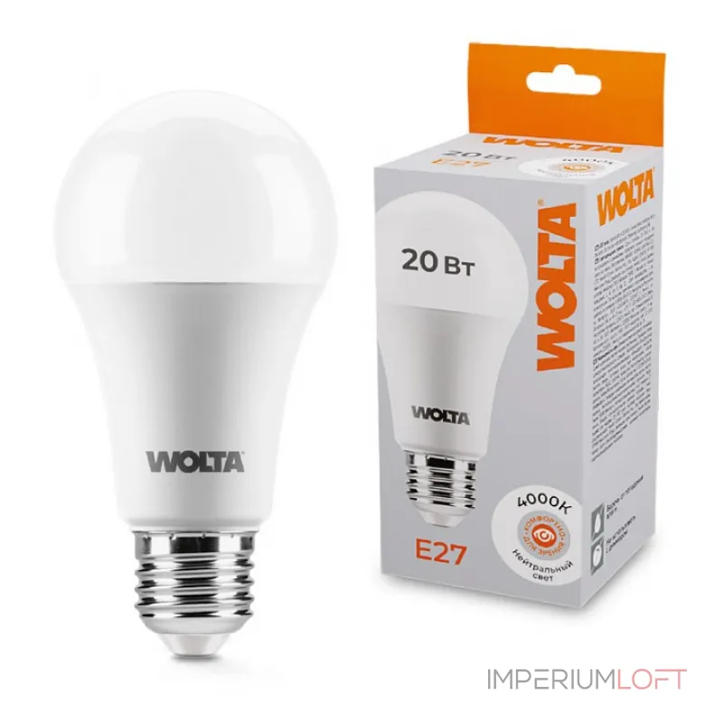 Лампа светодиодная Wolta E27 20Вт 4000K 25S65BL20E27 от ImperiumLoft Лампа светодиодная Wolta E27 20Вт 4000K 25S65BL20E27 от ImperiumLoft