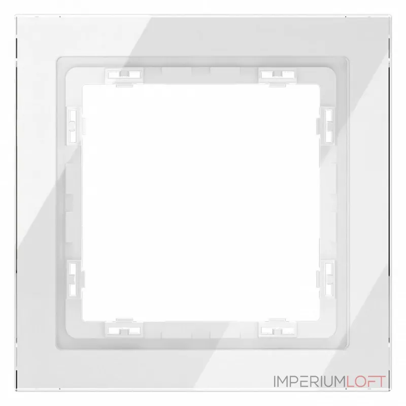 Рамка стеклянная S70 на 1 пост (белый стекло) Voltum VLS110101