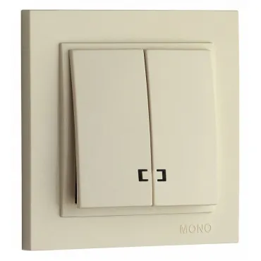 Выключатель двухклавишный с подсветкой Mono Electric Despina 102-170025-103 Выключатель двухклавишный с подсветкой Mono Electric Despina 102-170025-103