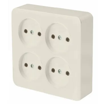 Розетка четверная без заземления Stekker София 49507 Розетка четверная без заземления Stekker София 49507