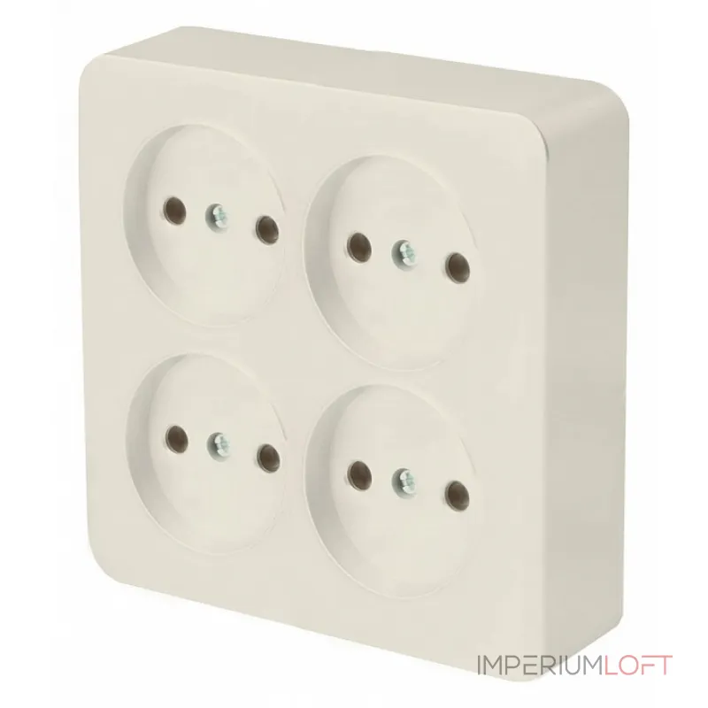 Розетка четверная без заземления Stekker София 49507 от ImperiumLoft