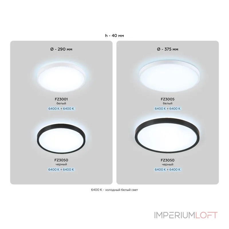 Потолочный светодиодный светильник FZ3005 WH белый IP44 33W+10W 6400+6400К D375*40 (Без ПДУ) от ImperiumLoft Потолочный светодиодный светильник FZ3005 WH белый IP44 33W+10W 6400+6400К D375*40 (Без ПДУ) от ImperiumLoft