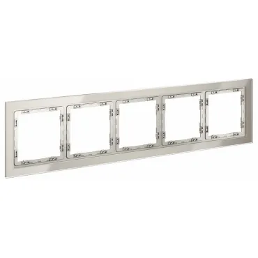 Рамка стеклянная S70 на 5 постов (кашемир стекло) Voltum VLS110503