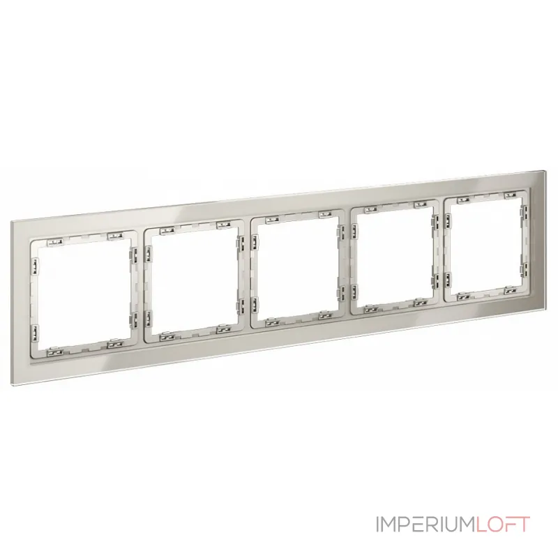 Рамка стеклянная S70 на 5 постов (кашемир стекло) Voltum VLS110503