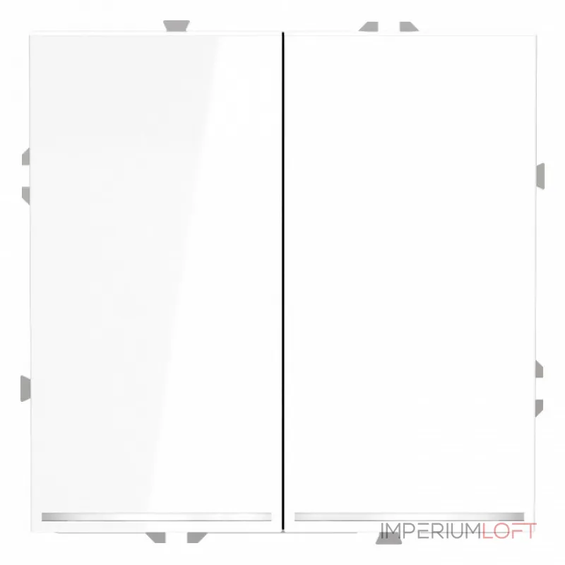 Выключатель встраиваемый S70 двухклавишный с подсветкой 10А (белый глянцевый) Voltum VLS020201