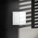 Выключатель встраиваемый S70 двухклавишный с подсветкой 10А (белый глянцевый) Voltum VLS020201