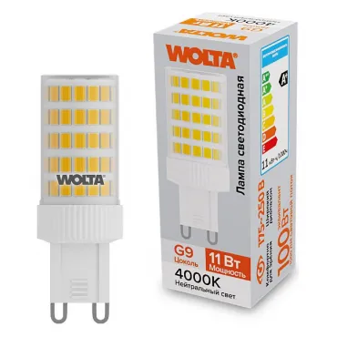 Лампа светодиодная Wolta G9 11Вт 4000K WSTD-JCD-11W4KG9-C Лампа светодиодная Wolta G9 11Вт 4000K WSTD-JCD-11W4KG9-C