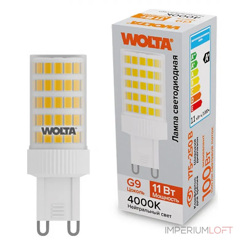 Лампа светодиодная Wolta G9 11Вт 4000K WSTD-JCD-11W4KG9-C от ImperiumLoft