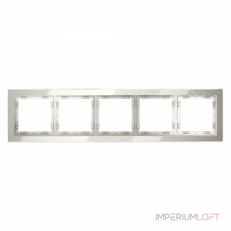 Рамка стеклянная S70 на 5 постов (кашемир стекло) Voltum VLS110503