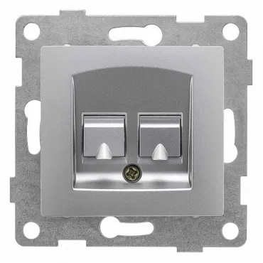 Розетка двойная RJ-12 и Ethernet RJ-45 без рамки Gusi Electric UGRA С11КТ-004 Розетка двойная RJ-12 и Ethernet RJ-45 без рамки Gusi Electric UGRA С11КТ-004