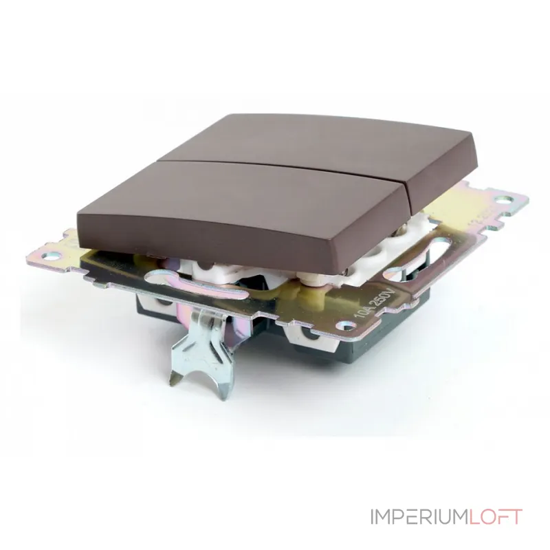 Выключатель двухклавишный без рамки Stekker Катрин 49019 от ImperiumLoft