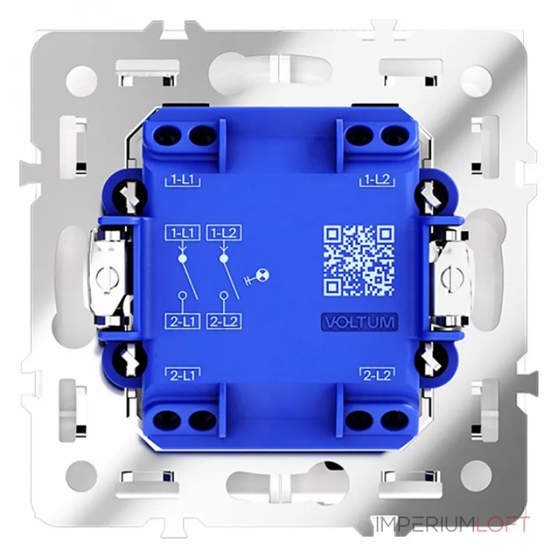 Выключатель встраиваемый S70 двухклавишный с подсветкой 10А (белый глянцевый) Voltum VLS020201