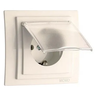 Розетка с заземлением с крышкой Mono Electric Larissa 103-010121-118 Розетка с заземлением с крышкой Mono Electric Larissa 103-010121-118