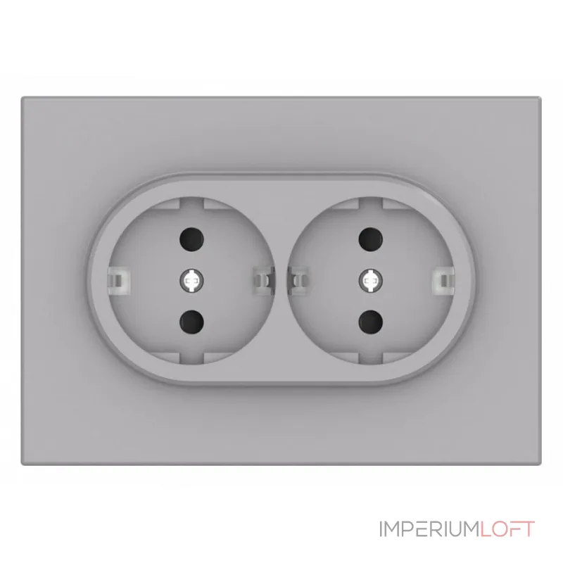 Розетка двойная с заземлением и со шторкой Gusi Electric BRAVO С11Р6-004 от ImperiumLoft