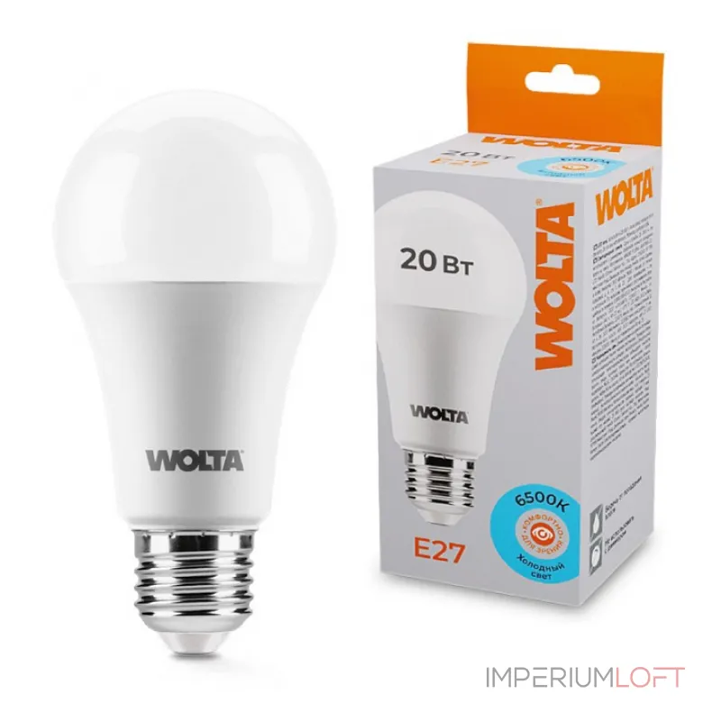 Лампа светодиодная Wolta E27 20Вт 6500K 25W65BL20E27 от ImperiumLoft Лампа светодиодная Wolta E27 20Вт 6500K 25W65BL20E27 от ImperiumLoft