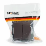 Выключатель двухклавишный без рамки Stekker Катрин 49019 от ImperiumLoft