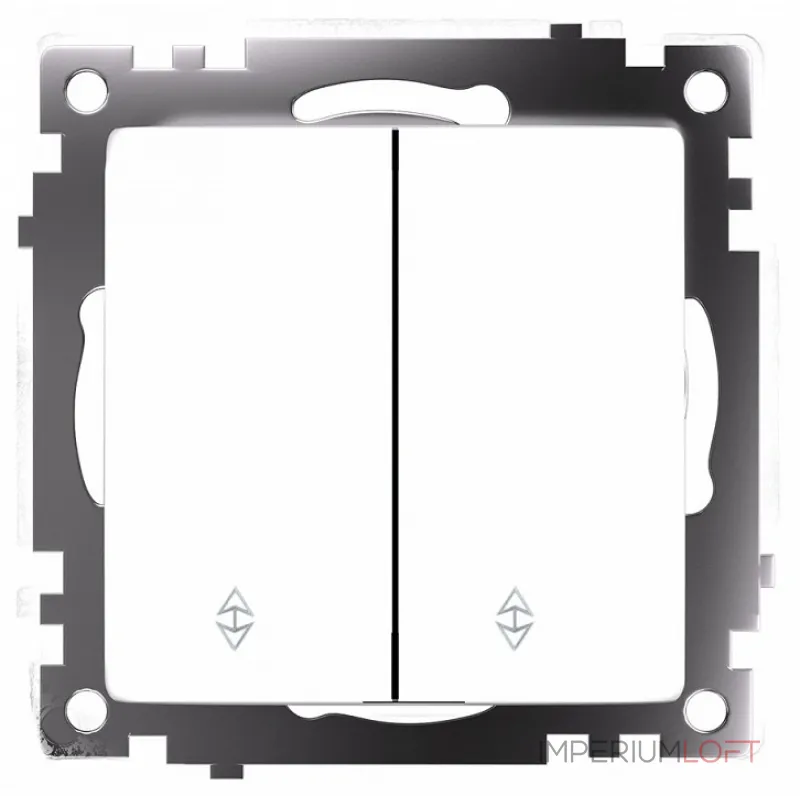 Выключатель проходной двухклавишный без рамки Stekker Катрин 49166 от ImperiumLoft