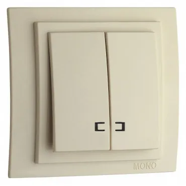 Выключатель двухклавишный с подсветкой без рамки Mono Electric Despina / Larissa 500-001725-103 Выключатель двухклавишный с подсветкой без рамки Mono Electric Despina / Larissa 500-001725-103
