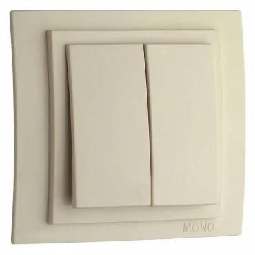 Выключатель двухклавишный Mono Electric Larissa 103-171725-102 Выключатель двухклавишный Mono Electric Larissa 103-171725-102