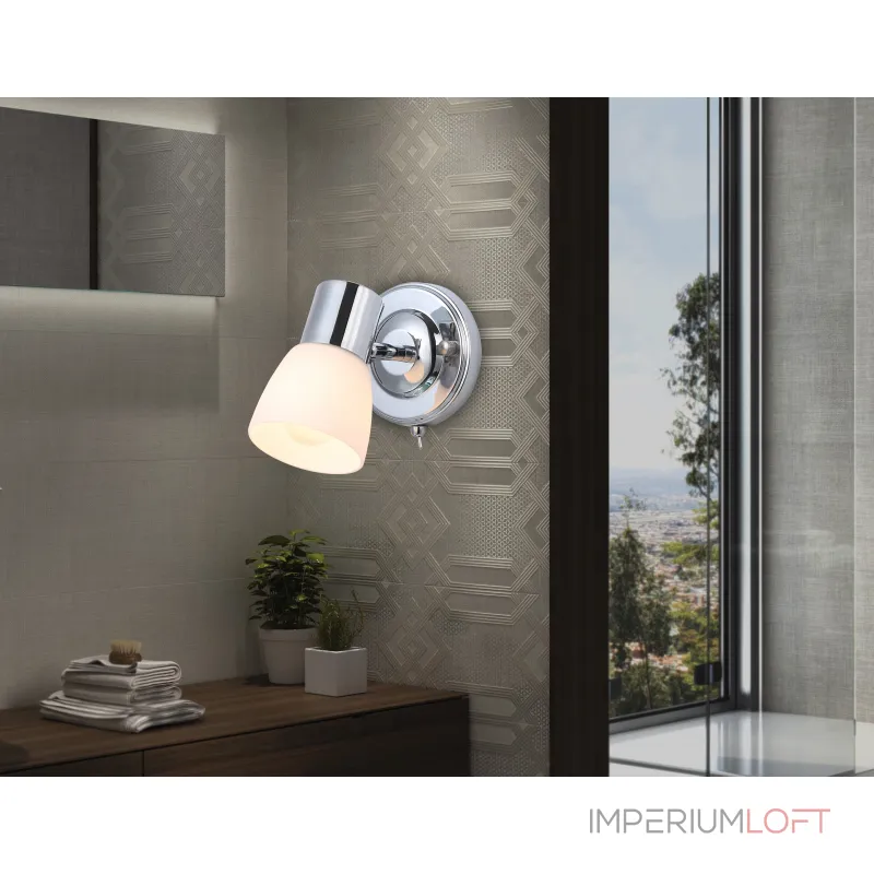 Накладной спот с выключателем TR3961 CH/FR хром/белый матовый E27 max 40W 118*105*200 от NovaLamp