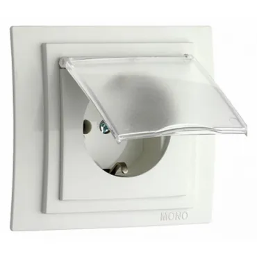 Розетка с заземлением с крышкой без рамки Mono Electric Despina / Larissa 500-001921-118