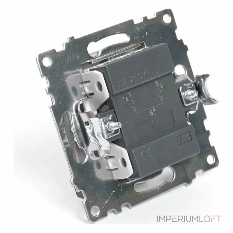 Выключатель двухклавишный без рамки Stekker Катрин 49019 от ImperiumLoft