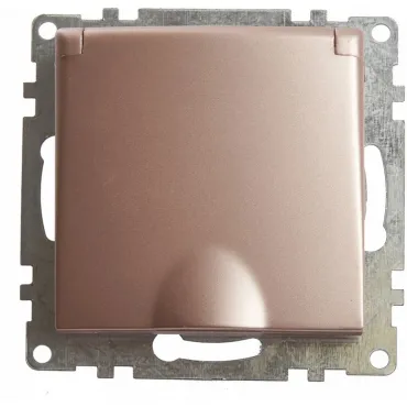 Розетка с заземлением и со шторками без рамки с крышкой Stekker Катрин 39594 Розетка с заземлением и со шторками без рамки с крышкой Stekker Катрин 39594