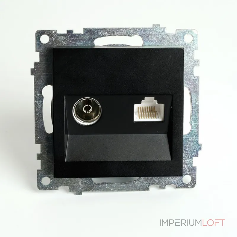 ТВ-розетка и розетка Ethernet RJ-45 без рамки Stekker Катрин 49182 от ImperiumLoft ТВ-розетка и розетка Ethernet RJ-45 без рамки Stekker Катрин 49182 от ImperiumLoft