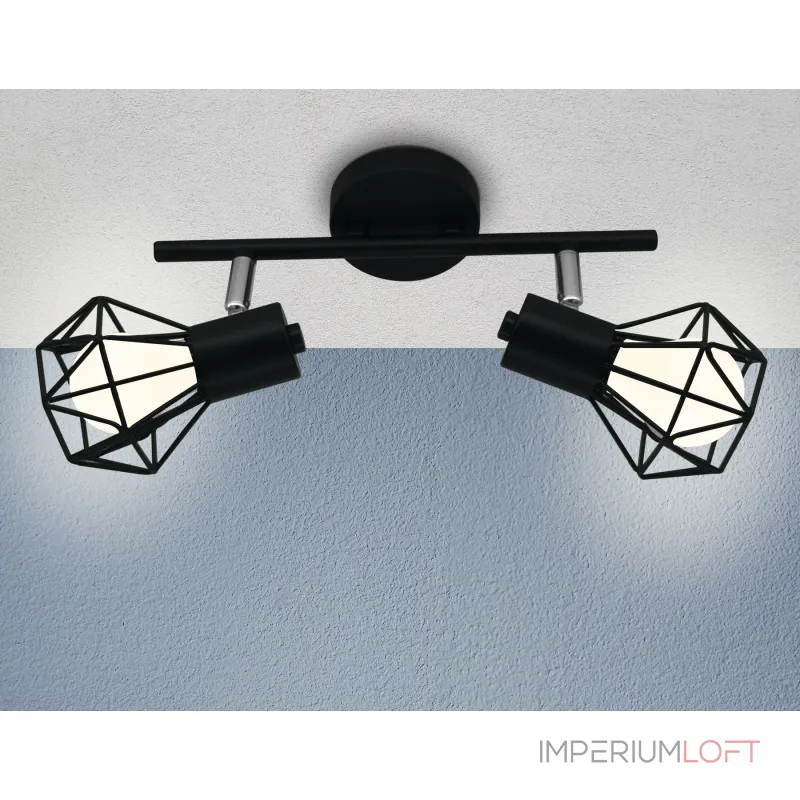 Настенно-потолочный спот в стиле лофт TR8621/2 BK/CH черный/хром E27*2 max 40W 260*91*175 от NovaLamp