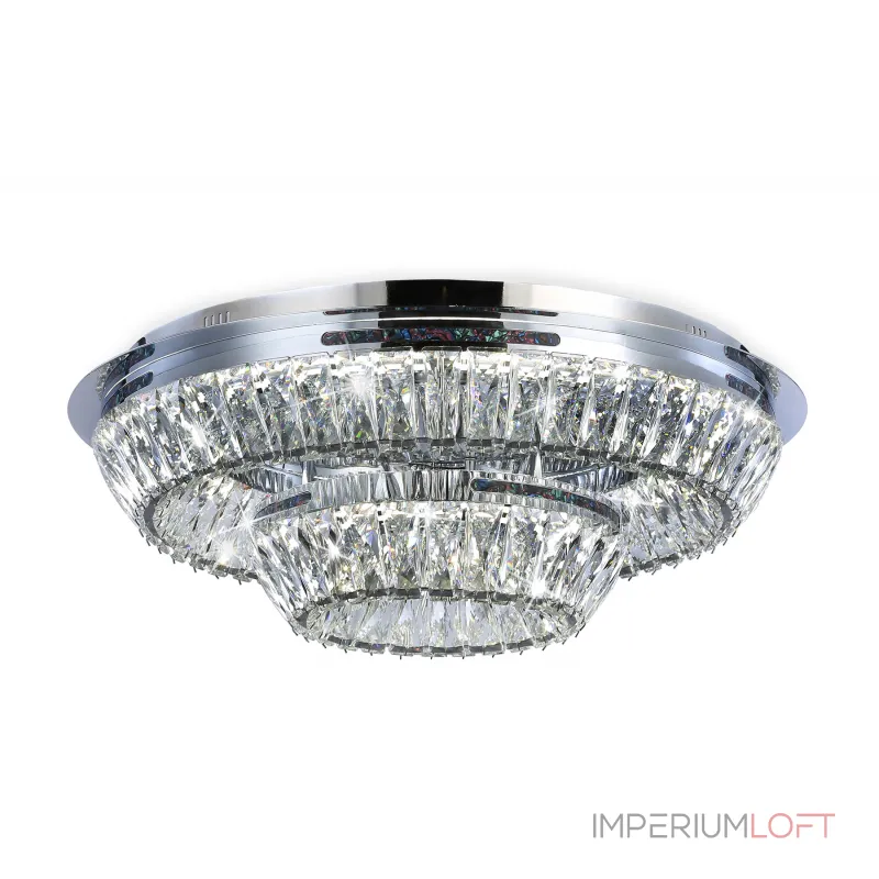 Потолочная светодиодная люстра с хрусталем TR5029 CH/CL хром/прозрачный 3000K/4200K/6400K 81W D600*207 (Без ПДУ) от NovaLamp