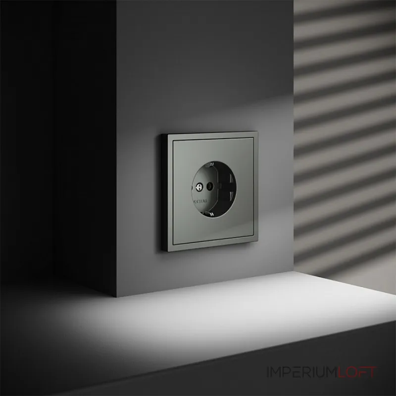 Розетка встраиваемая S70 с заземлением 16А (титан) Voltum VLS040106