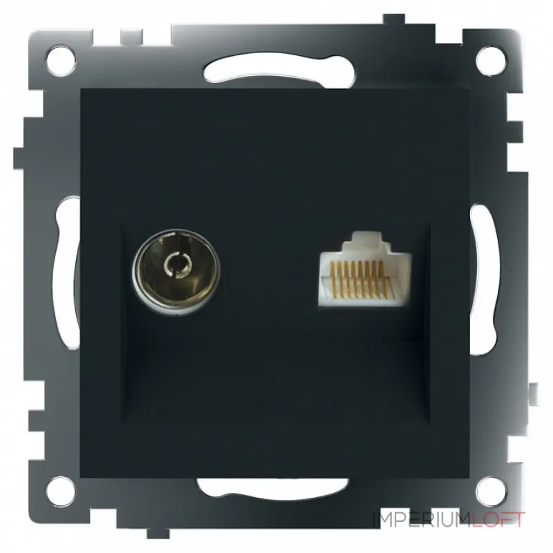 ТВ-розетка и розетка Ethernet RJ-45 без рамки Stekker Катрин 49182 от ImperiumLoft ТВ-розетка и розетка Ethernet RJ-45 без рамки Stekker Катрин 49182 от ImperiumLoft