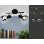 Настенно-потолочный спот в стиле лофт TR8621/2 BK/CH черный/хром E27*2 max 40W 260*91*175 от NovaLamp