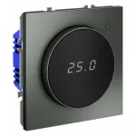 Терморегулятор электронный S70 с индикацией и датчиком для теплого пола (титан) Voltum VLS070106