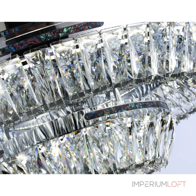 Потолочная светодиодная люстра с хрусталем TR5029 CH/CL хром/прозрачный 3000K/4200K/6400K 81W D600*207 (Без ПДУ) от NovaLamp