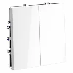 Проходной переключатель встраиваемый S70 двухклавишный 10А (белый глянцевый) Voltum VLS020301