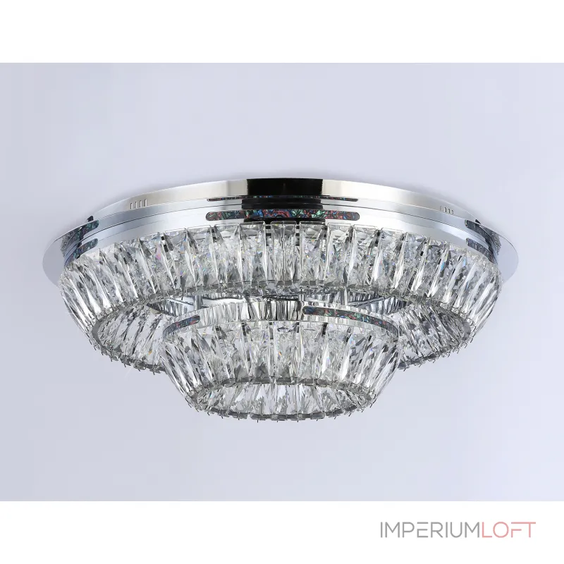 Потолочная светодиодная люстра с хрусталем TR5029 CH/CL хром/прозрачный 3000K/4200K/6400K 81W D600*207 (Без ПДУ) от NovaLamp